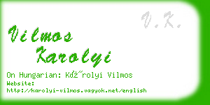 vilmos karolyi business card